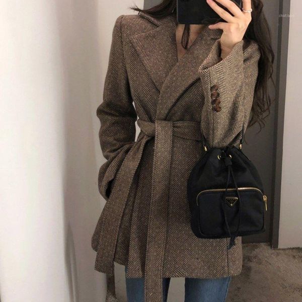 women's wool & blends woolen cloth blazer women korean autumn winter retro loose herringbone coat office lady jackets short for, Black
women's wool & blends woolen cloth blazer women korean autumn winter retro loose herringbone coat office lady jackets short for, Black