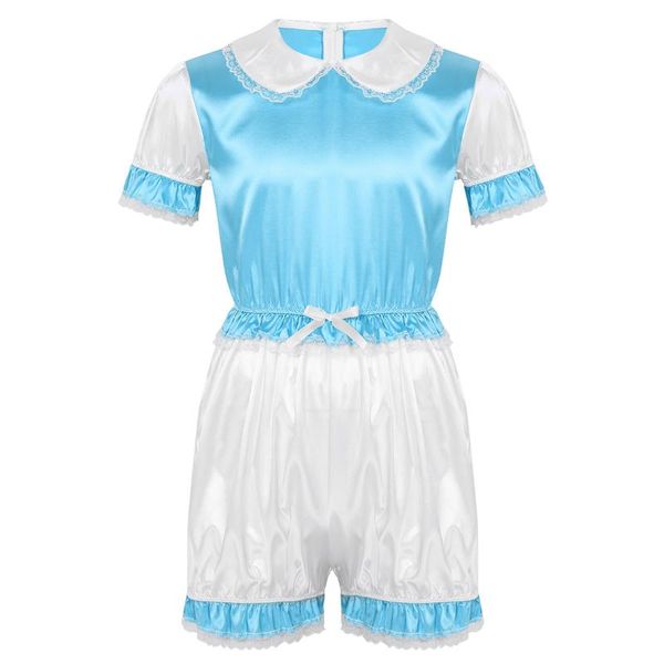one-piece suits men sissy romper baby cross dresser costume silky satin doll collar short puff sleeves trimmed lace crossdresser
one-piece suits men sissy romper baby cross dresser costume silky satin doll collar short puff sleeves trimmed lace crossdresser