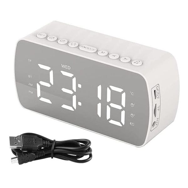 other clocks & accessories digital alarm clock, with hifi bluetooth speaker, radio, dual alarm, show, tf card support ,white
other clocks & accessories digital alarm clock, with hifi bluetooth speaker, radio, dual alarm, show, tf card support ,white