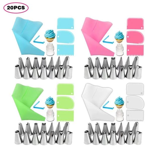 20pcs/set reusable icing piping nozzles set silicone pastry bag diy cake decorating scraper cream tips converter baking tools &
20pcs/set reusable icing piping nozzles set silicone pastry bag diy cake decorating scraper cream tips converter baking tools &