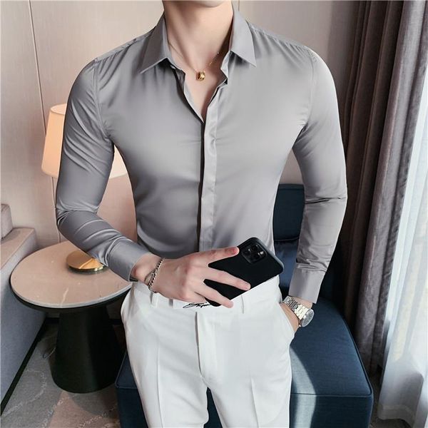 men's casual shirts plus size 4xl- autumn solid concealed placket for men clothing 2021 business formal wear slim fit tuxedo dress sal, White;black
men's casual shirts plus size 4xl- autumn solid concealed placket for men clothing 2021 business formal wear slim fit tuxedo dress sal, White;black