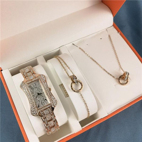 wristwatches wiilaa selling fashion diamond women's watch set with bracelet necklace small waist square wrist for women wristwatch, Slivery;brown
wristwatches wiilaa selling fashion diamond women's watch set with bracelet necklace small waist square wrist for women wristwatch, Slivery;brown