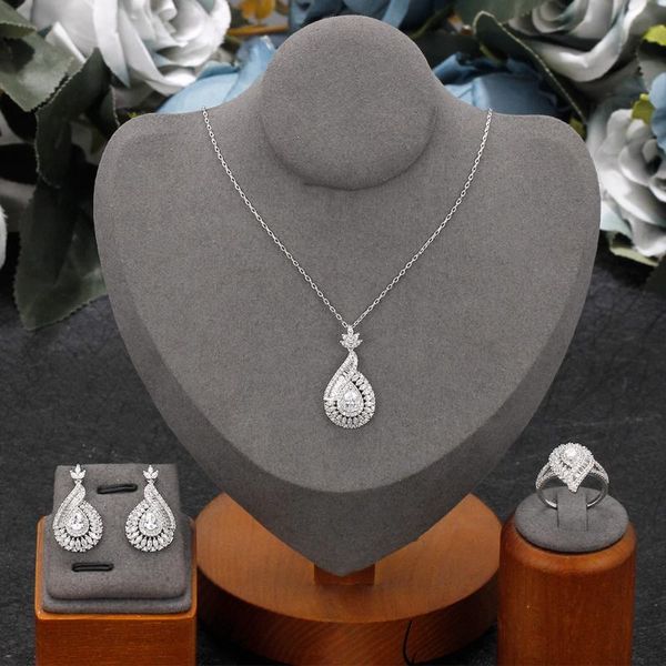 earrings & necklace beautiful women jewelry set 3 pcs ring dubai bridal wedding sets accessories, Silver
earrings & necklace beautiful women jewelry set 3 pcs ring dubai bridal wedding sets accessories, Silver