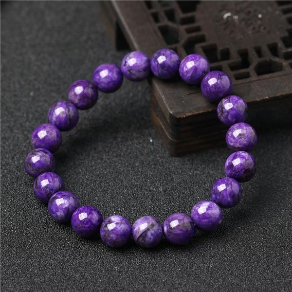 link, chain natural stone charoite bead bracelet purple quartz crystal energy healing meditation yoga jewelry gift, Black
link, chain natural stone charoite bead bracelet purple quartz crystal energy healing meditation yoga jewelry gift, Black