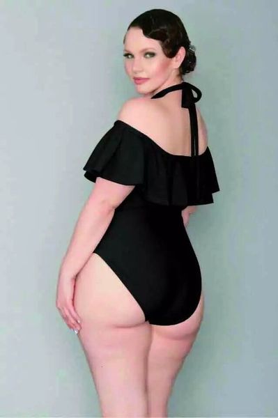 high waist one piece plus size swimwear new slash neck beach solid women swimsuit, White;black
high waist one piece plus size swimwear new slash neck beach solid women swimsuit, White;black