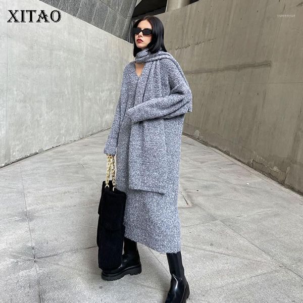 casual dresses xitao solid color knitting dress women loose long sleeve v-neck pullover winter the simplicity fashion all-match zy2640, Black;gray
casual dresses xitao solid color knitting dress women loose long sleeve v-neck pullover winter the simplicity fashion all-match zy2640, Black;gray