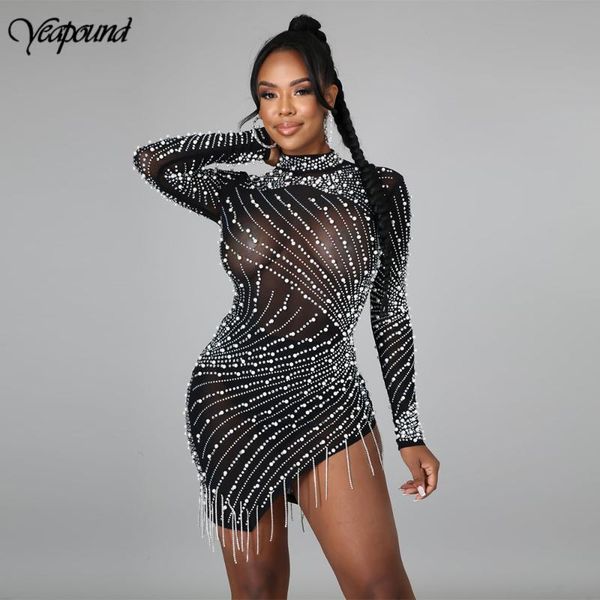 casual dresses women tassel hem bandage dress autumn long sleeve mesh bead bodycon club party asymmetry, Black;gray
casual dresses women tassel hem bandage dress autumn long sleeve mesh bead bodycon club party asymmetry, Black;gray