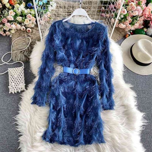 furry fringed dress female autumn winter fashion round neck long sleeve hip a-line woman uk232 210507, Black;gray
furry fringed dress female autumn winter fashion round neck long sleeve hip a-line woman uk232 210507, Black;gray