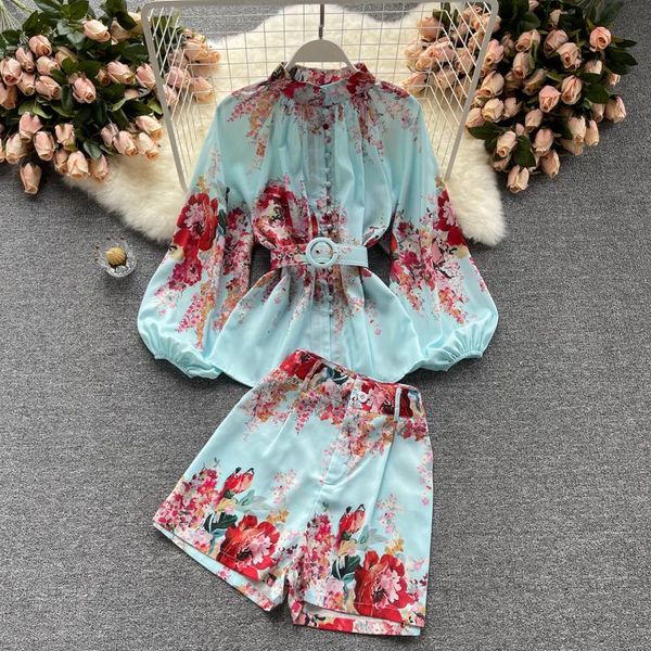 women's tracksuits elegant ladies temperament suit spring and summer shirt design sense printed wide-leg shorts two-piece, Gray
women's tracksuits elegant ladies temperament suit spring and summer shirt design sense printed wide-leg shorts two-piece, Gray