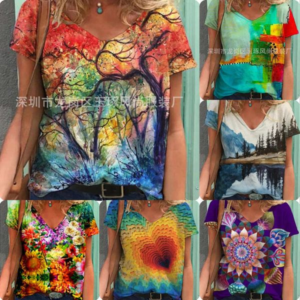 women's t-shirt 2021 spring summer short sleeve v-neck red loose street 3d printed umci, White
women's t-shirt 2021 spring summer short sleeve v-neck red loose street 3d printed umci, White