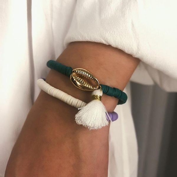 charm bracelets 2psc/set fashion shell tassel for women bohemian simple multicolor round bead chain statement bracelet jewelry, Golden;silver
charm bracelets 2psc/set fashion shell tassel for women bohemian simple multicolor round bead chain statement bracelet jewelry, Golden;silver