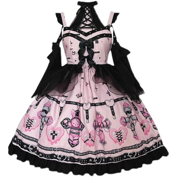 casual dresses summer japanese harajuku pink purple printing bow stitching girl fashion lolita temperament kawaii sweet dress, Black;gray
casual dresses summer japanese harajuku pink purple printing bow stitching girl fashion lolita temperament kawaii sweet dress, Black;gray