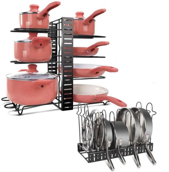 pan organizer rack with 8 tires adjustable cookware pot for kitchen organization and storage &
pan organizer rack with 8 tires adjustable cookware pot for kitchen organization and storage &