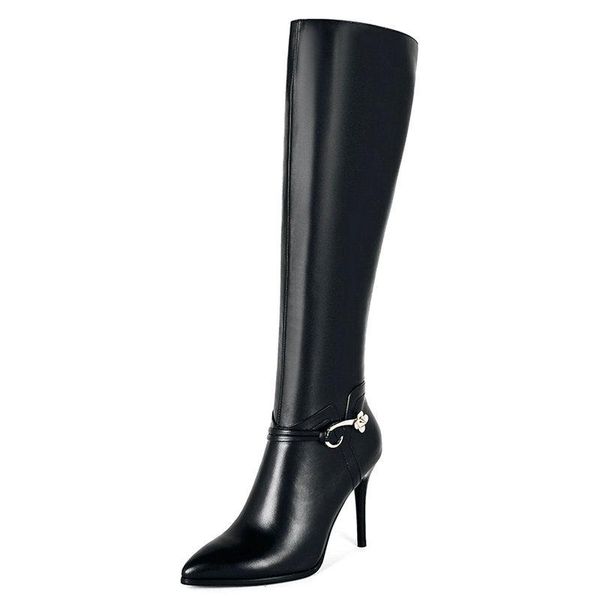 boots women genuine leather knee high fashion zipper pointed toe long ladies thin heel winter black
boots women genuine leather knee high fashion zipper pointed toe long ladies thin heel winter black
