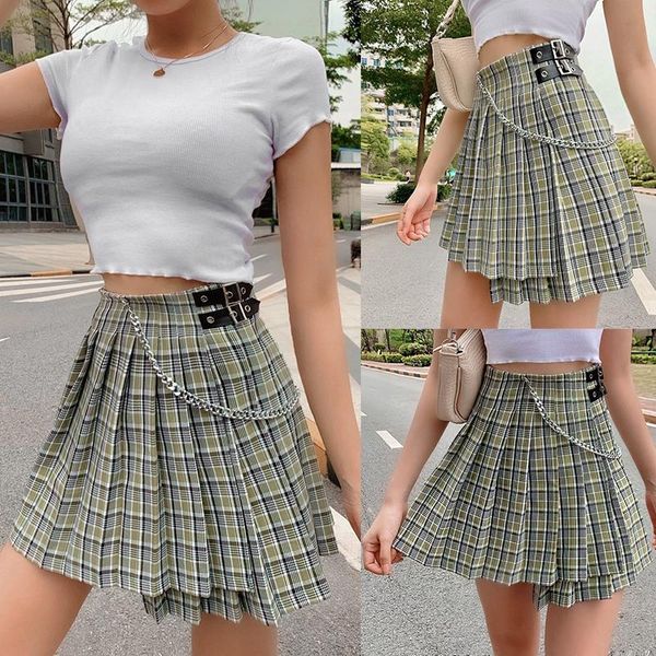 harajuku high waist plaid skirts women streetwear gothic punk patckwork mini female casual skirt, Black
harajuku high waist plaid skirts women streetwear gothic punk patckwork mini female casual skirt, Black