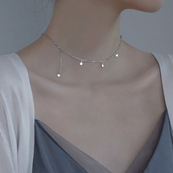 925 sterling silver elegant simple multiple stars choker necklace gift for girl star pendant party fine accessories nk049
925 sterling silver elegant simple multiple stars choker necklace gift for girl star pendant party fine accessories nk049