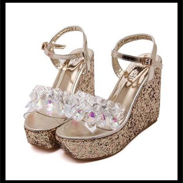 est cross tied transparent glitter sequined gold sier wedding shoes women high heel platform wee sandals size 34 to 39, Black
est cross tied transparent glitter sequined gold sier wedding shoes women high heel platform wee sandals size 34 to 39, Black