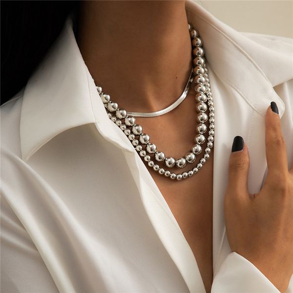 hip hop cool round beaded chains retro punk flat snake bone chain for women party multi layer choker necklace jewelry accessories wholesale, Silver
hip hop cool round beaded chains retro punk flat snake bone chain for women party multi layer choker necklace jewelry accessories wholesale, Silver