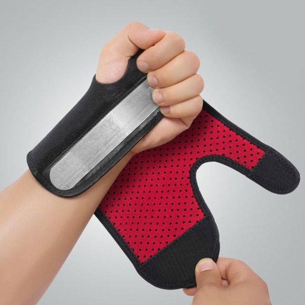 fixed detachable adjustable wristband hand support brace sports lengthen wrist guard breathable bands with splint, Black;red
fixed detachable adjustable wristband hand support brace sports lengthen wrist guard breathable bands with splint, Black;red