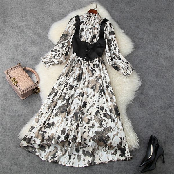 elegant female spring runway flashlight sleeves party print midi bathrobe asymmetric femme dress, Black;gray
elegant female spring runway flashlight sleeves party print midi bathrobe asymmetric femme dress, Black;gray
