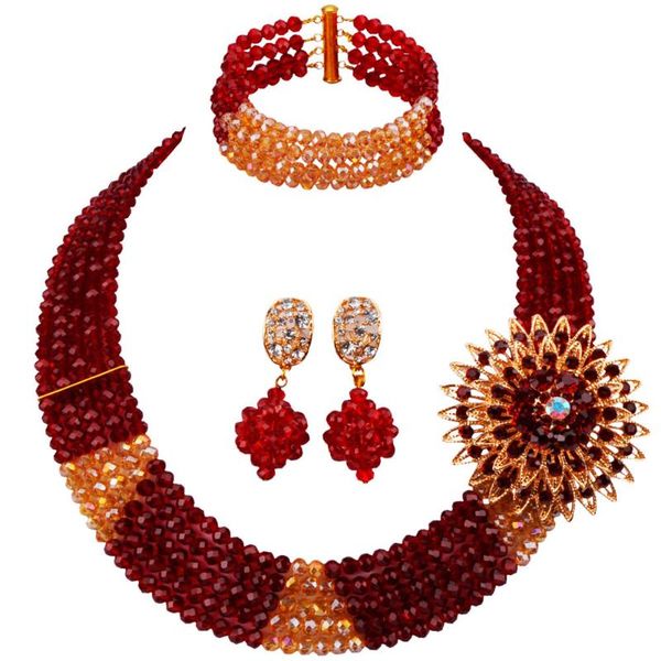 earrings & necklace wine and ab crystal beaded multi-layer african wedding beads nigerian jewelry sets 3jk15, Silver
earrings & necklace wine and ab crystal beaded multi-layer african wedding beads nigerian jewelry sets 3jk15, Silver