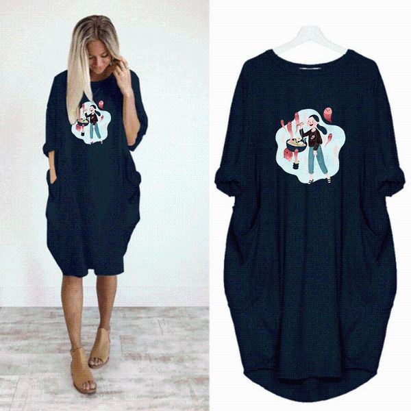 women dress cartoon girl print cute long sleeve pocket loose spring autumn thin casual woman party plus size vestidos dresses, Black;gray
women dress cartoon girl print cute long sleeve pocket loose spring autumn thin casual woman party plus size vestidos dresses, Black;gray
