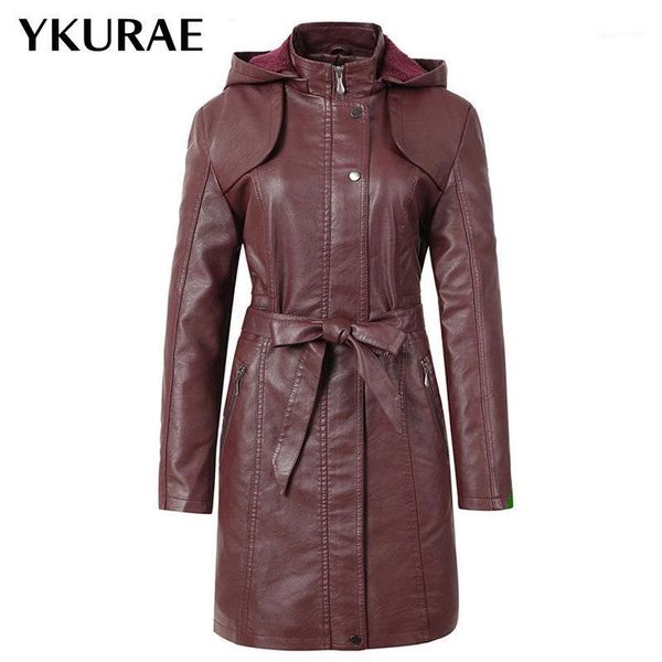 women leather jacket pu fleece long female winter jackets fur coat elegant windbreaker hooded tie belt waist trench coats fl066 women's, Black
women leather jacket pu fleece long female winter jackets fur coat elegant windbreaker hooded tie belt waist trench coats fl066 women's, Black