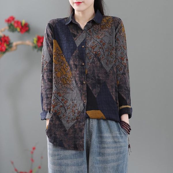 vintage print women shirt cotton linen 2021 retro long-sleeved spring summer fashion cardigan female yoyikamomo women's blouses & shir, White
vintage print women shirt cotton linen 2021 retro long-sleeved spring summer fashion cardigan female yoyikamomo women's blouses & shir, White
