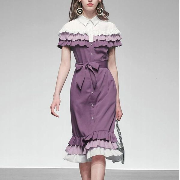 casual dresses sondr 2021 summer party clothing lace fashion romantic gradient ruffled shirt dress european sweet lady mid-length purple, Black;gray
casual dresses sondr 2021 summer party clothing lace fashion romantic gradient ruffled shirt dress european sweet lady mid-length purple, Black;gray