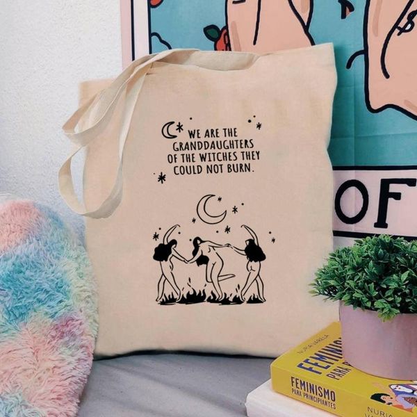 storage bags we are the granddaughters of witches tote bag women canvas shopper dancing in fire witchy funny
storage bags we are the granddaughters of witches tote bag women canvas shopper dancing in fire witchy funny