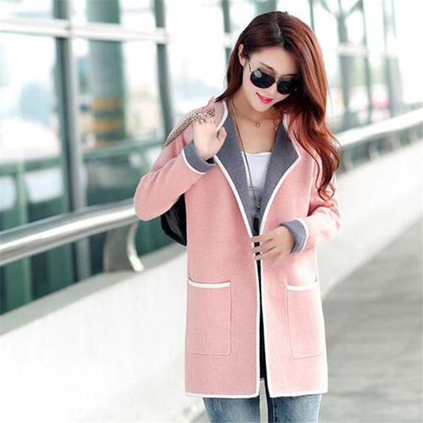 women's wool & blends 2021 woolen coat spring autumn large size 4xl sweater fashion wild long casual slim jacket cardigan female a185, Black
women's wool & blends 2021 woolen coat spring autumn large size 4xl sweater fashion wild long casual slim jacket cardigan female a185, Black