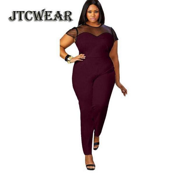 women's jumpsuits & rompers perspective mesh plus size women long trousers short sleeve see through o neck patchwork lady overall 990, Black;white
women's jumpsuits & rompers perspective mesh plus size women long trousers short sleeve see through o neck patchwork lady overall 990, Black;white