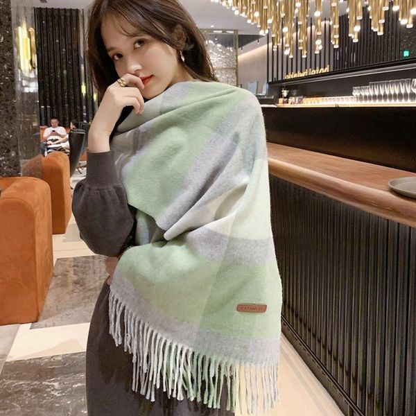 scarves autumn and winter korean version of a hundred shawls with long cashmere english geiger thick warm neck wool scarf girl., Blue;gray
scarves autumn and winter korean version of a hundred shawls with long cashmere english geiger thick warm neck wool scarf girl., Blue;gray