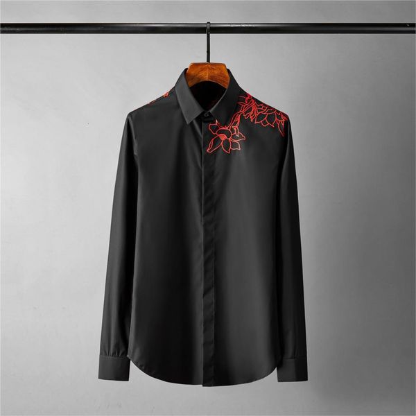 tee shirt shirt flower embroidery mens luxury long sleeve casual party male plus size 4xl fashion slim fit man shirts, White;black
tee shirt shirt flower embroidery mens luxury long sleeve casual party male plus size 4xl fashion slim fit man shirts, White;black
