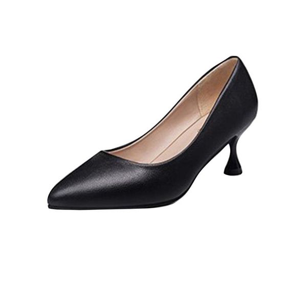 dress shoes woman pointed toe thin high heel solid color dignified slip-on expensive four seasons, Black
dress shoes woman pointed toe thin high heel solid color dignified slip-on expensive four seasons, Black