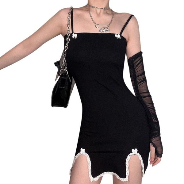 women spaghetti straps mini dress, sling sleeveless slim lace split hem fit dress evening party summer 2021 casual dresses, Black;gray
women spaghetti straps mini dress, sling sleeveless slim lace split hem fit dress evening party summer 2021 casual dresses, Black;gray