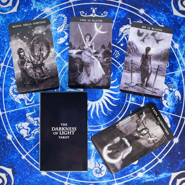 new the darkness of light tarot cards prophecy divination deck english version entertainment board game 79 sheets/box
new the darkness of light tarot cards prophecy divination deck english version entertainment board game 79 sheets/box