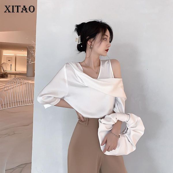 women's blouses & shirts xitao asymmetrical off shoulder blouse women 2021 autumn tide fashion style skew collar half sleeve elegant sh, White
women's blouses & shirts xitao asymmetrical off shoulder blouse women 2021 autumn tide fashion style skew collar half sleeve elegant sh, White