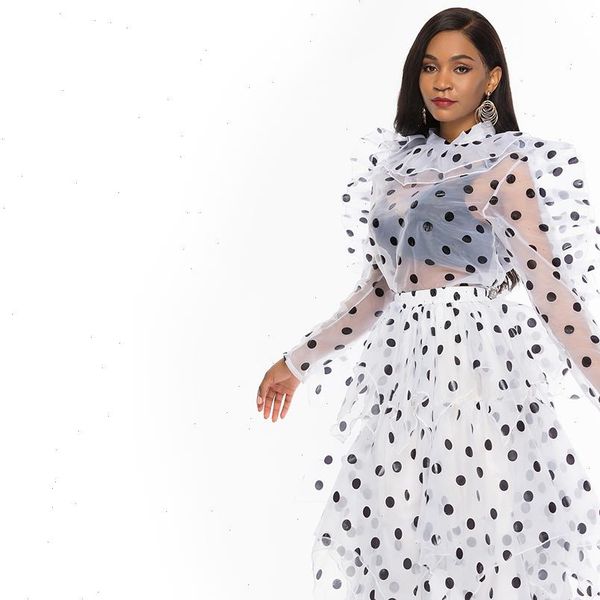 women tracksuits blouse skirts 2 pieces set polka dot suits ruffle thin transparent shirts tutu jupes cute fashion summer plus, Gray
women tracksuits blouse skirts 2 pieces set polka dot suits ruffle thin transparent shirts tutu jupes cute fashion summer plus, Gray