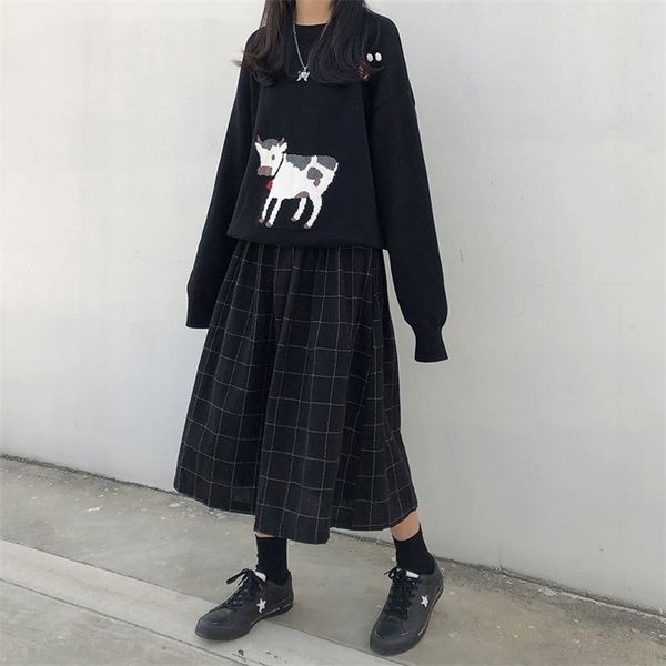ybyr japanese style elastic high waist long skirts woman autumn winter female loose plaid a-line pleated harajuku spring 210621, Black
ybyr japanese style elastic high waist long skirts woman autumn winter female loose plaid a-line pleated harajuku spring 210621, Black