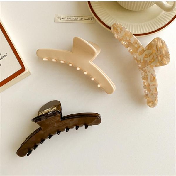 hair clips & barrettes aomu korean vintage beige brown acrylic claw romantic sweet irregular geometric smooth hairpin for women party access, Golden;silver 
hair clips & barrettes aomu korean vintage beige brown acrylic claw romantic sweet irregular geometric smooth hairpin for women party access, Golden;silver