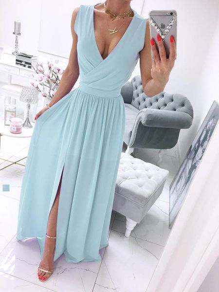 casual dresses women sleeveless chiffon maxi summer dress deep v neck front split elegant pink white party holiday long xxl robe, Black;gray
casual dresses women sleeveless chiffon maxi summer dress deep v neck front split elegant pink white party holiday long xxl robe, Black;gray