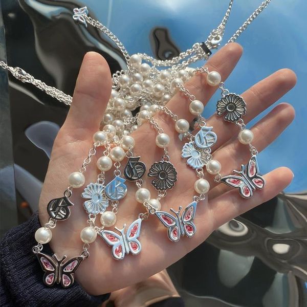 pendant necklaces stainless steel round pearl daisy butterfly necklace for men women girls jewelry gifts hip hop punk rock goth choker, Silver
pendant necklaces stainless steel round pearl daisy butterfly necklace for men women girls jewelry gifts hip hop punk rock goth choker, Silver