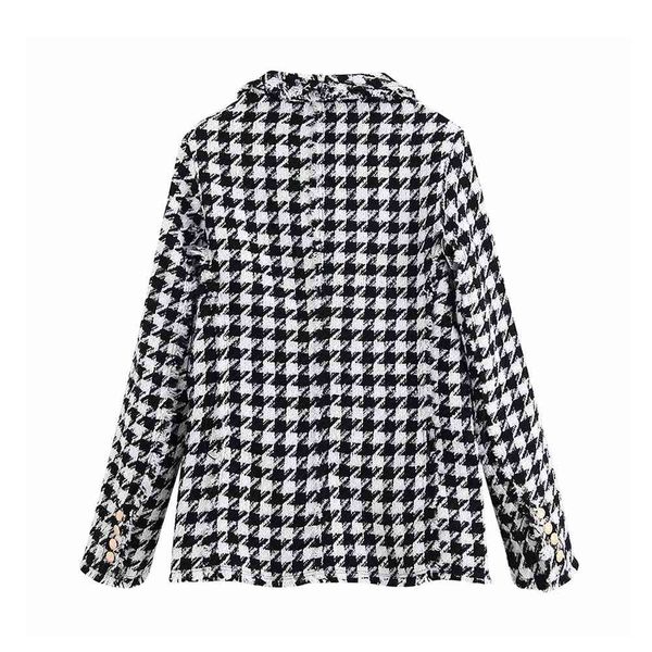 women's suits & blazers vintage stylish houndstooth double breasted blazer coat women fashion long sleeve frayed trims outerwear chic p, White;black
women's suits & blazers vintage stylish houndstooth double breasted blazer coat women fashion long sleeve frayed trims outerwear chic p, White;black
