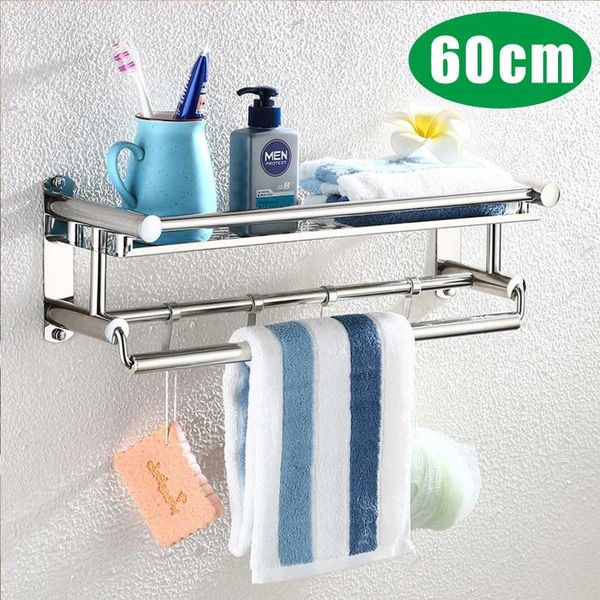 60cm modern style wall mounted stainless steel silver surface towel bars hanger rack holder shelf with hooks racks
60cm modern style wall mounted stainless steel silver surface towel bars hanger rack holder shelf with hooks racks