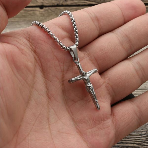 pendant necklaces stainless steel silver color cross chain necklace for women men hip hop cool fashion jesus christ
pendant necklaces stainless steel silver color cross chain necklace for women men hip hop cool fashion jesus christ