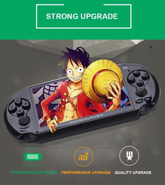 portable game players 8gb handheld 5 inch console mp4 player x9 with camera tv out tf video download
portable game players 8gb handheld 5 inch console mp4 player x9 with camera tv out tf video download