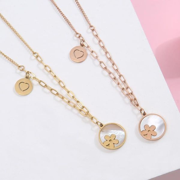 pendant necklaces titanium steel shell flower love necklace female rose gold collarbone chain, Silver
pendant necklaces titanium steel shell flower love necklace female rose gold collarbone chain, Silver