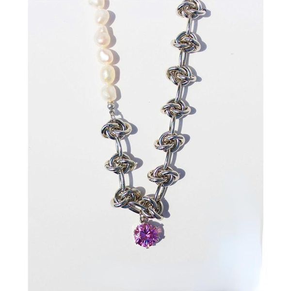 chains fashionable knot chain strip stitching fresh water short pearl necklace color zircon pendant exaggerated tide 330, Silver
chains fashionable knot chain strip stitching fresh water short pearl necklace color zircon pendant exaggerated tide 330, Silver