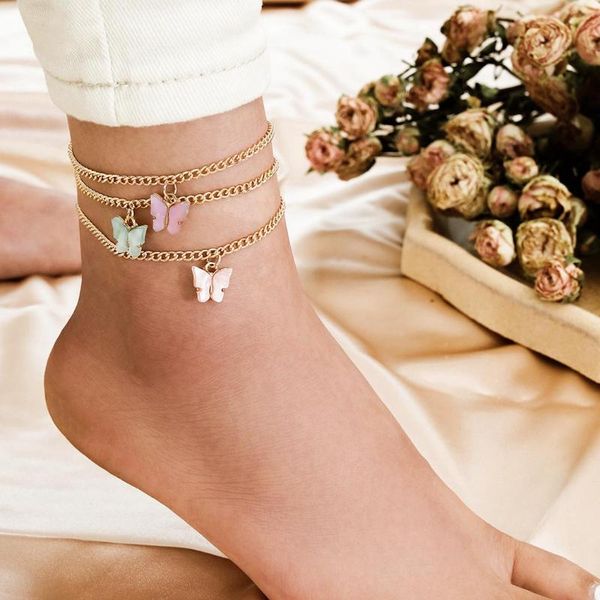 anklets 3pcs 2021 fashion women's foot chain summer butterfly anklet boho ankle bracelet beach for women, Red;blue
anklets 3pcs 2021 fashion women's foot chain summer butterfly anklet boho ankle bracelet beach for women, Red;blue